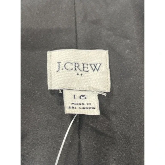 J.Crew $188 Womens Cotton Blend Textured Blazer Black Size 16 BY941 NWT